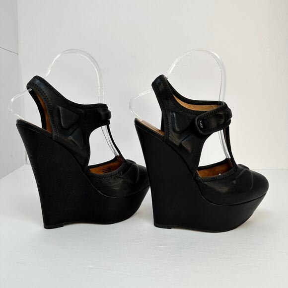 L.A.M.B. by Gwen Stefani Caitlyn Platform Heels, Black Leather size US 6 - Picture 8 of 12